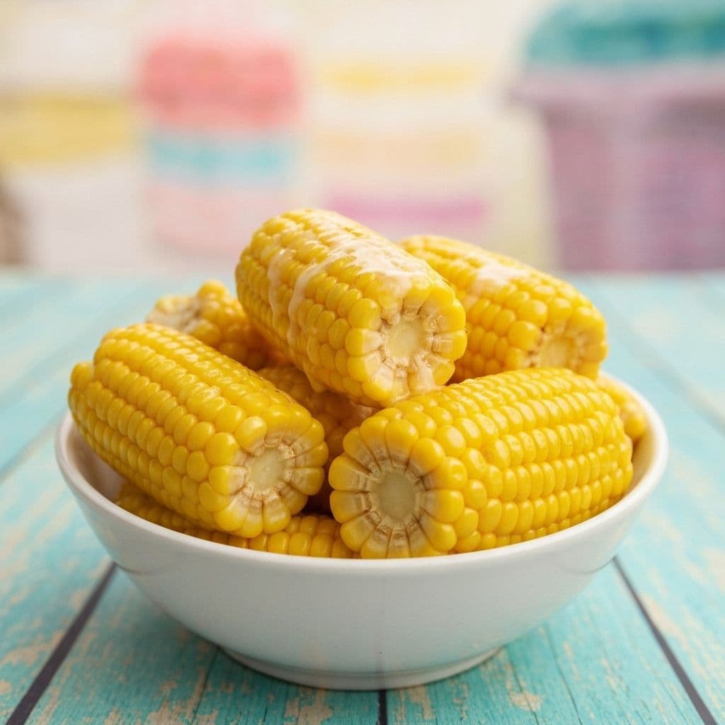 Boiled corn with butter