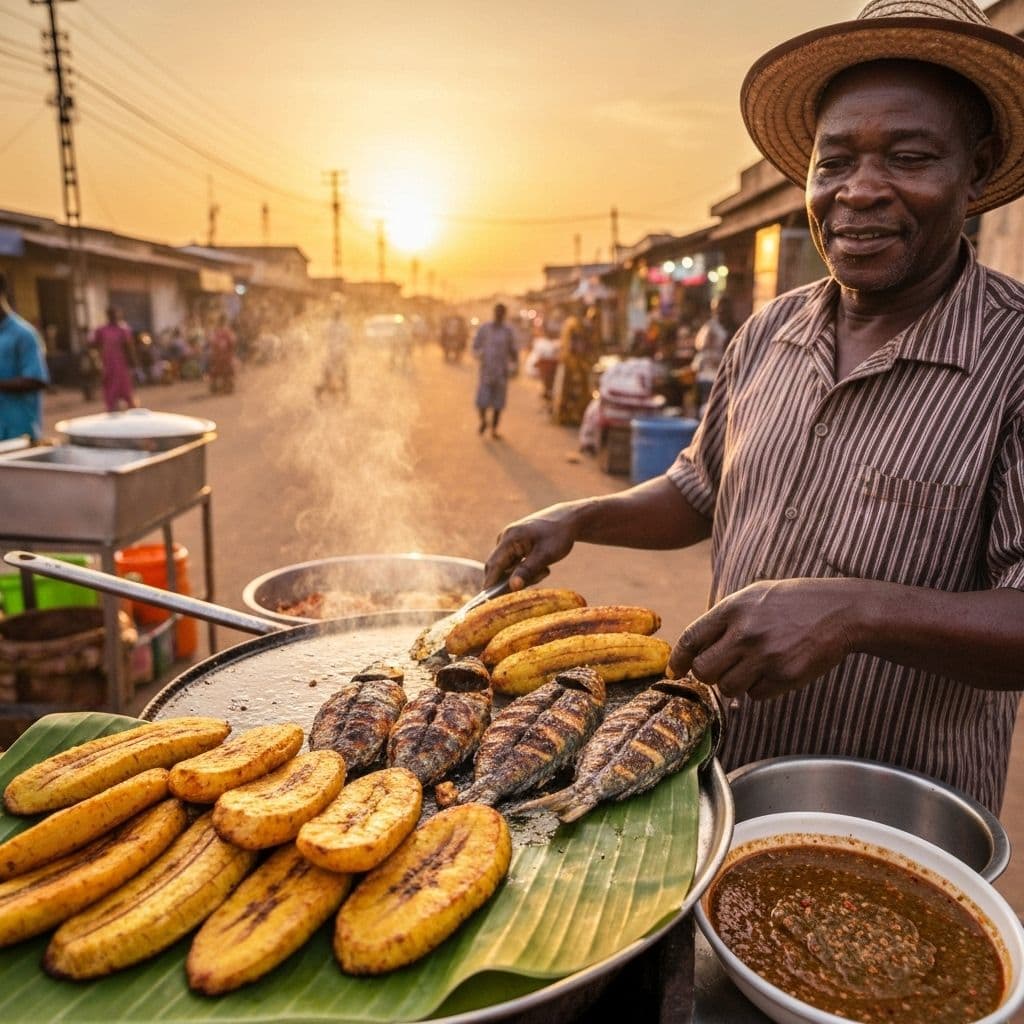 Bole with grilled fish